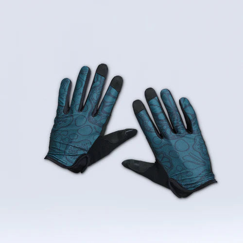 Wild Rye women's mountain bike gloves in teal and black