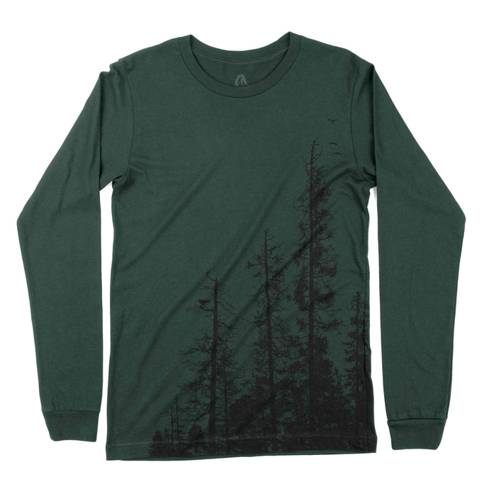 green long sleeve with black tree design
