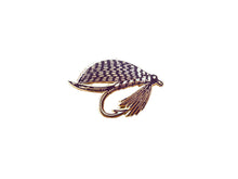 Load image into Gallery viewer, Purple and gold fly fishing pin
