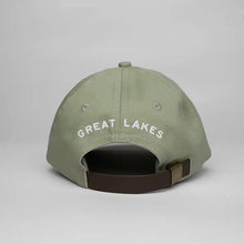 Load image into Gallery viewer, Back view of Great Lakes hat that is embroidered and has leather clasp
