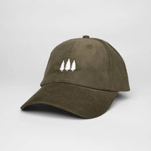 Load image into Gallery viewer, Olive hat with three trees
