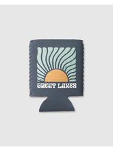 Load image into Gallery viewer, Blue drink cooler with sunset that says great lakes
