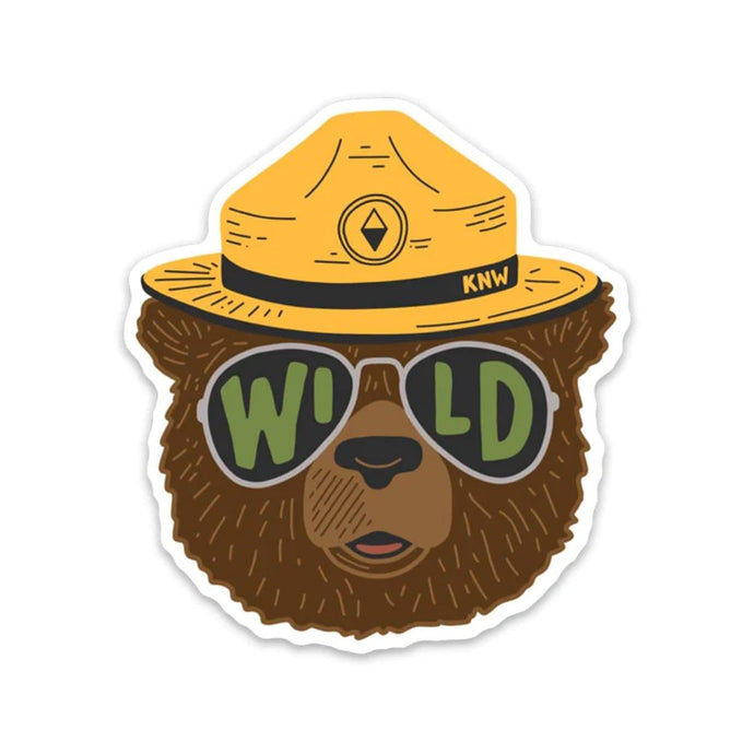 Wild bear ranger Keep Nature Wild sticker.