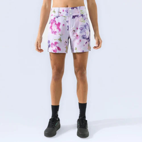 Model wearing rita watercolor shorts