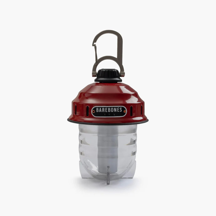 Barebones red hanging lantern with carabiner on top