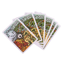 Load image into Gallery viewer, Set of playing cards with colorful designs on a white background
