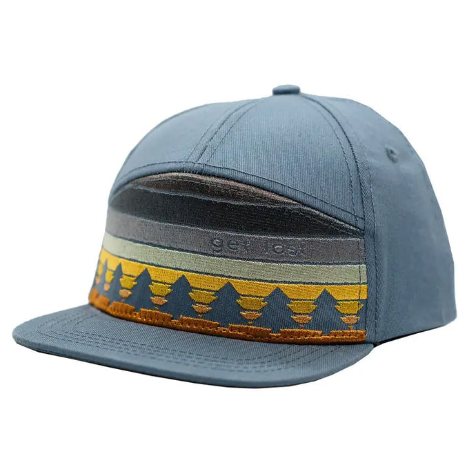 Outdoors kid's hat with trees blue