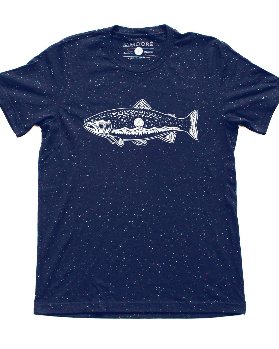 Trout Tee - Speckled Navy