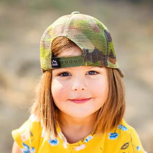 Load image into Gallery viewer, Girl wearing youth camo hat backwards
