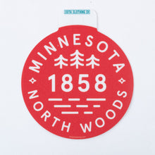 Load image into Gallery viewer, Red Minnesota Northwoods 1858 sticker
