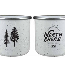 Load image into Gallery viewer, White North shore tree mug. Shows front and back
