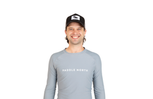 Load image into Gallery viewer, cool grey paddle shirt on male model
