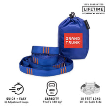Load image into Gallery viewer, Blue grand trunk hammock strap
